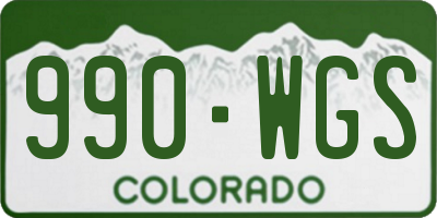 CO license plate 990WGS