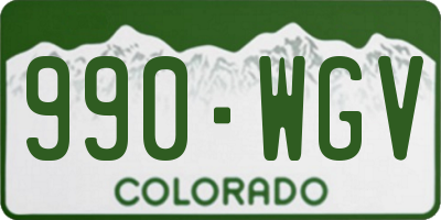 CO license plate 990WGV