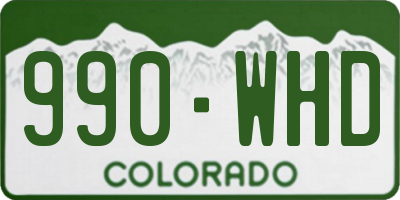 CO license plate 990WHD