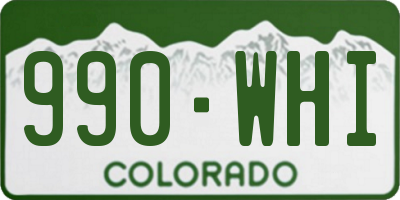 CO license plate 990WHI