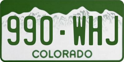 CO license plate 990WHJ