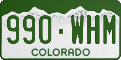 CO license plate 990WHM