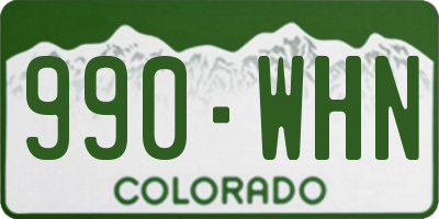 CO license plate 990WHN