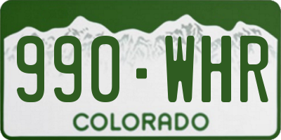 CO license plate 990WHR