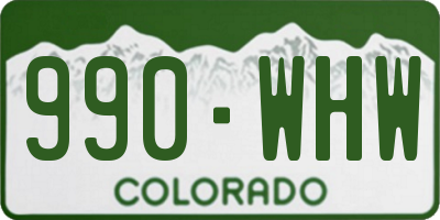 CO license plate 990WHW