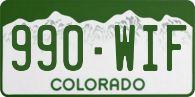 CO license plate 990WIF