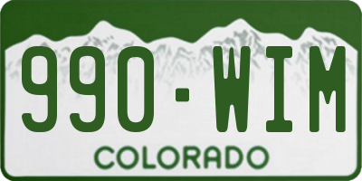 CO license plate 990WIM