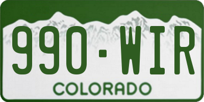 CO license plate 990WIR