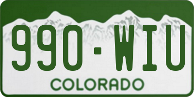CO license plate 990WIU