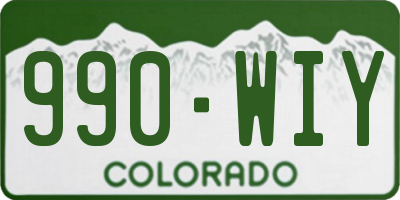 CO license plate 990WIY