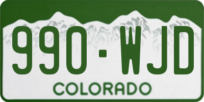 CO license plate 990WJD