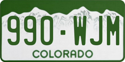 CO license plate 990WJM