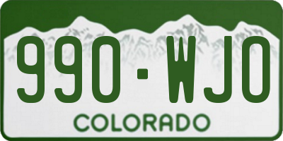 CO license plate 990WJO