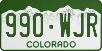 CO license plate 990WJR