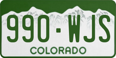 CO license plate 990WJS