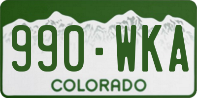 CO license plate 990WKA