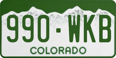 CO license plate 990WKB