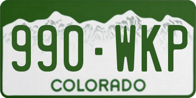 CO license plate 990WKP