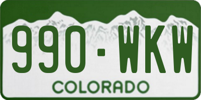 CO license plate 990WKW