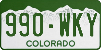 CO license plate 990WKY