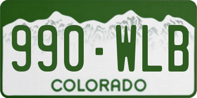 CO license plate 990WLB