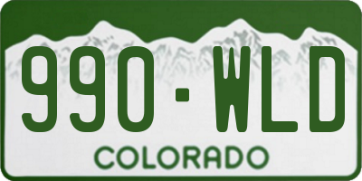 CO license plate 990WLD