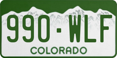 CO license plate 990WLF