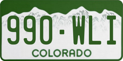 CO license plate 990WLI