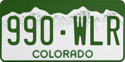 CO license plate 990WLR