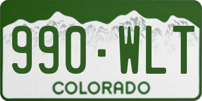 CO license plate 990WLT