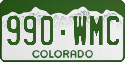 CO license plate 990WMC
