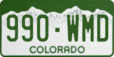 CO license plate 990WMD