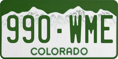 CO license plate 990WME