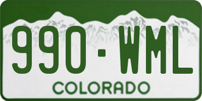 CO license plate 990WML