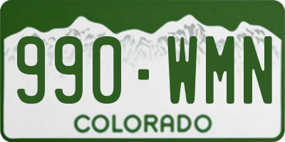CO license plate 990WMN