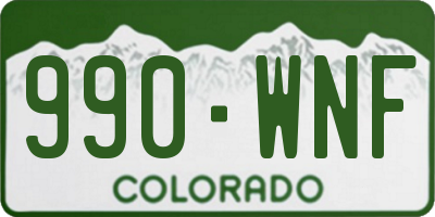 CO license plate 990WNF