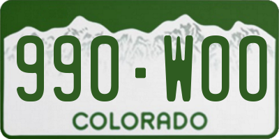CO license plate 990WOO
