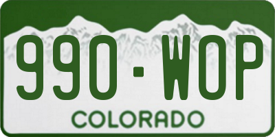 CO license plate 990WOP