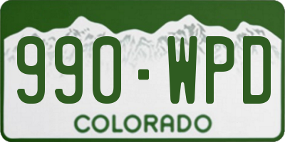 CO license plate 990WPD