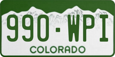 CO license plate 990WPI