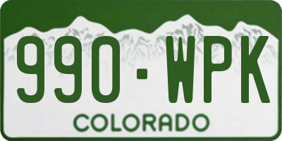 CO license plate 990WPK