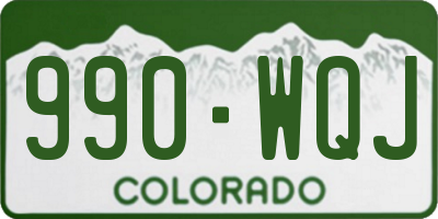 CO license plate 990WQJ