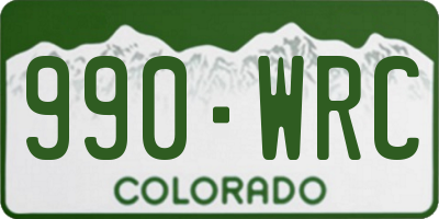 CO license plate 990WRC