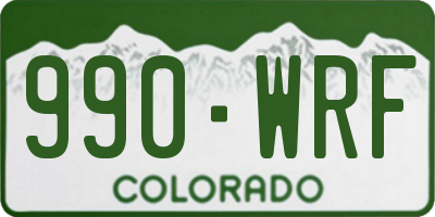 CO license plate 990WRF