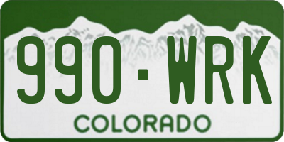 CO license plate 990WRK