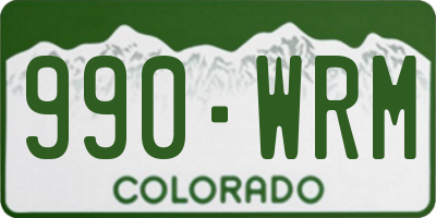 CO license plate 990WRM