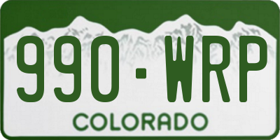 CO license plate 990WRP
