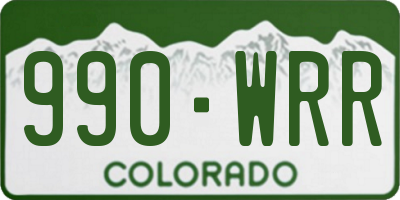 CO license plate 990WRR