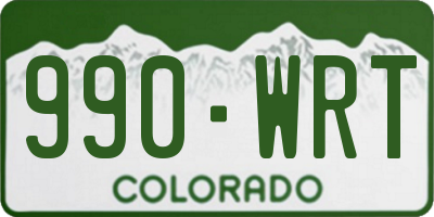 CO license plate 990WRT