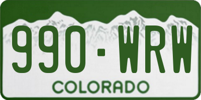 CO license plate 990WRW